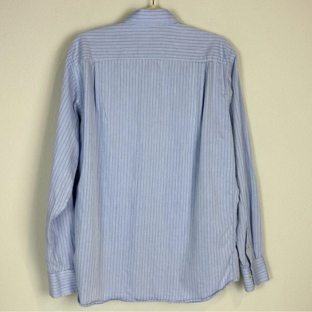 Gianni Orvietto Blue Pinstripe Shirt 16.5/42